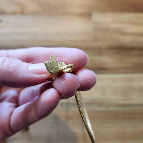 Vintage Mid-Century Gold Monkey with Green Rhinestone Eyes Charm Bracelet - Picture 7 of 9